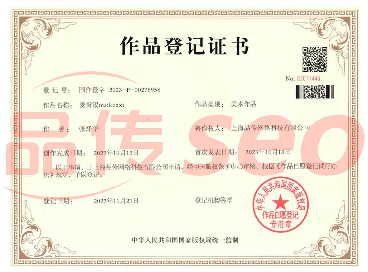 麦肯锡版权登记证书